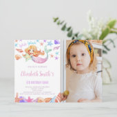 Cartes d'invitation d'anniversaire de sirène magni (Debout devant)