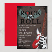 Cartes d'invitation d'anniversaire de style Rock N (Devant / Derrière)