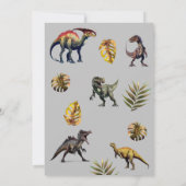 Cartes d'invitation d'anniversaire Dinosaure Garço (Dos)