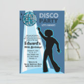 Cartes d'invitation d'anniversaire Disco Party (Debout devant)