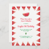 Cartes d'invitation d'anniversaire Fête Sucrée Pas (Devant / Derrière)