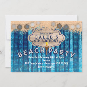Cartes d'invitation d'anniversaire Fête sur la pla