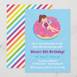 Cartes d'invitation d'anniversaire Fille sur radea