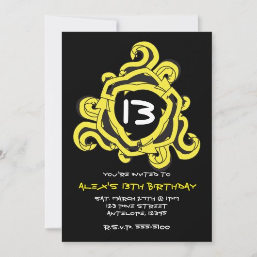 Cartes d'invitation d'anniversaire Flèches Jaunes  (Devant)