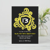 Cartes d'invitation d'anniversaire Flèches Jaunes  (Debout devant)