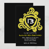 Cartes d'invitation d'anniversaire Flèches Jaunes  (Devant / Derrière)