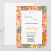 CARTES D'INVITATION D'ANNIVERSAIRE FLEURS MULTICOL (Devant / Derrière)