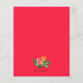 Cartes d'invitation d'anniversaire florales à l'aq (Dos)