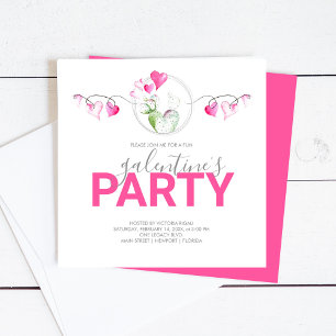 Cartes d'invitation d'anniversaire Galantine aquar