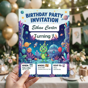 Cartes d'invitation d'anniversaire Galaxie