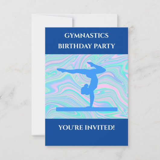 Cartes d'invitation d'anniversaire "GYMNASTIQUE" p (Devant)