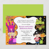 Cartes d'invitation d'anniversaire Halloween Pirat (Devant / Derrière)