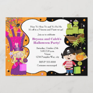 Cartes d'invitation d'anniversaire Halloween Pirat
