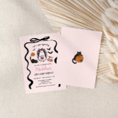 Cartes d'invitation d'anniversaire Halloween rose
