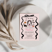 Cartes d'invitation d'anniversaire Halloween rose