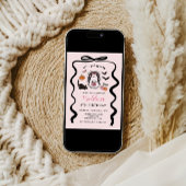 Cartes d'invitation d'anniversaire Halloween rose