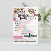 Cartes d'invitation d'anniversaire licorne SpinNat (Debout devant)