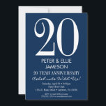 Cartes d'invitation d'anniversaire modernes bleu m<br><div class="desc">Une invitation d'anniversaire simple et moderne bleu marine et blanc. Parfait pour les anniversaires de mariage importants tels que 5ème,  10ème,  15ème,  20ème,  25ème,  30ème,  35ème,  40ème,  45ème,  50ème,  55ème,  60ème ... ou n'importe quelle année !</div>