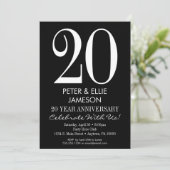 Cartes d'invitation d'anniversaire modernes noir e (Debout devant)