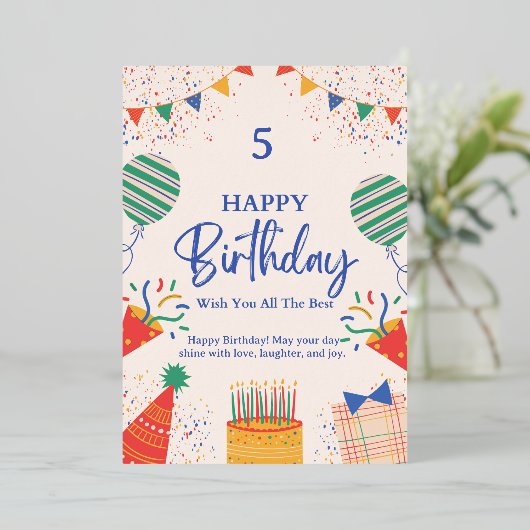 Cartes d'invitation d'anniversaire personnalisées  (Debout devant)