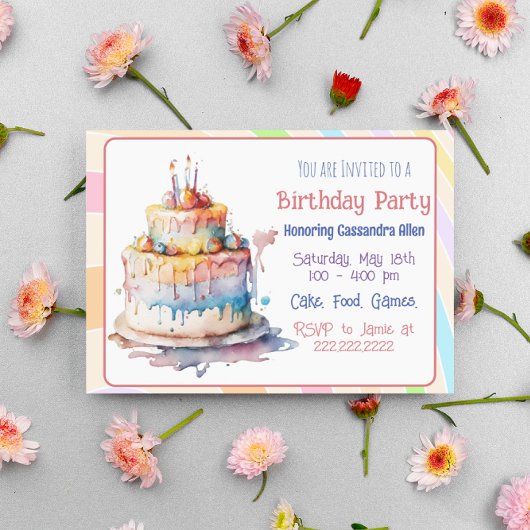 Cartes d'invitation d'anniversaire personnalisées