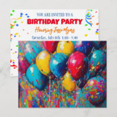 Cartes d'invitation d'anniversaire personnalisées (Devant / Derrière)