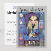 Cartes d'invitation d'anniversaire pour Alice au P (Devant / Derrière)