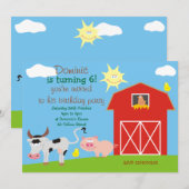 Cartes d'invitation d'anniversaire pour animaux de (Devant / Derrière)