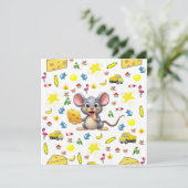 Cartes d'invitation d'anniversaire pour chat froma (Debout devant)