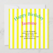 Cartes d'invitation d'anniversaire pour chat froma (Dos)