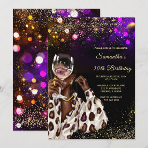 Cartes d'invitation d'anniversaire pour femme afro