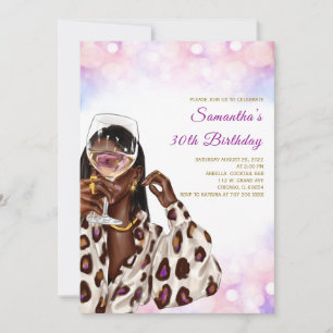 Cartes d'invitation d'anniversaire pour femme afro