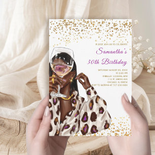 Cartes d'invitation d'anniversaire pour femme afro