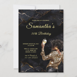 Cartes d'invitation d'anniversaire pour femme afro