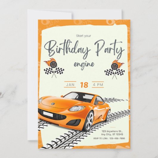 Cartes d'invitation d'anniversaire pour garçon ave (Devant)