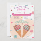 Cartes d'invitation d'anniversaire pour glaces à b (Devant)