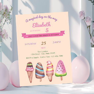 Cartes d'invitation d'anniversaire pour glaces et