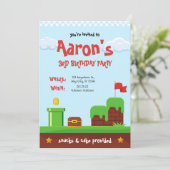 Cartes d'invitation d'anniversaire pour jeu vidéo (Debout devant)