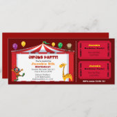 Cartes d'invitation d'anniversaire pour le cirque  (Devant / Derrière)