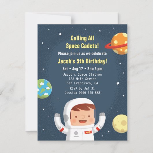 Cartes d'invitation d'anniversaire pour les garçon (Devant)