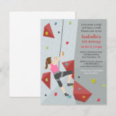Cartes d'invitation d'anniversaire pour l'escalade (Devant / Derrière)