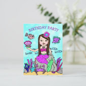 Cartes d'invitation d'anniversaire pour petite sir (Debout devant)