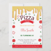 Cartes d'invitation d'anniversaire pour pizza au f (Devant)