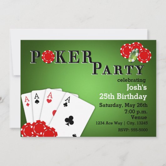 Cartes d'invitation d'anniversaire pour soirée de (Devant)