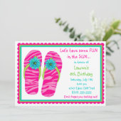 Cartes d'invitation d'anniversaire pour tongs (Debout devant)