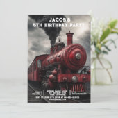 Cartes d'invitation d'anniversaire pour train d'âg (Debout devant)