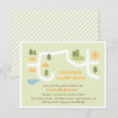 Cartes d'invitation d'anniversaire pour un camping (Devant / Derrière)