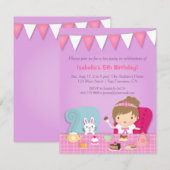 Cartes d'invitation d'anniversaire pour une fête d (Devant / Derrière)