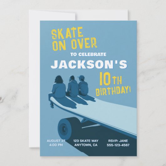 Cartes d'invitation d'anniversaire pour une fête d (Devant)