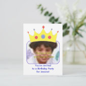 Cartes d'invitation d'anniversaire princesse modèl (Debout devant)